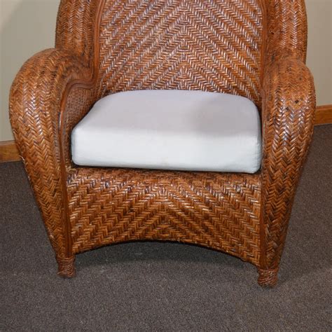 pottery barn rattan chair|Pottery Barn Malabar Woven Wicker Rattan Lounge。